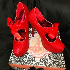 Red Mary Jane Bordello heels
